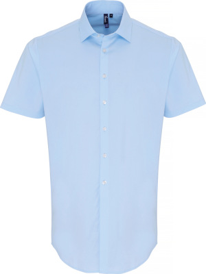 Premier - Popeline Stretch Hemd kurzarm (pale blue)