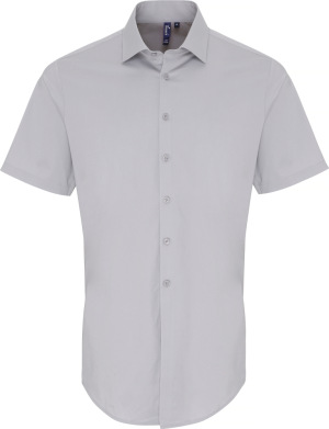 Premier - Popline Stretch Shirt shortsleeve (silver)