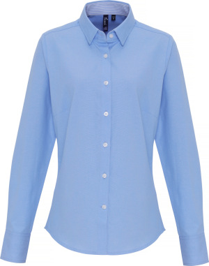 Premier - Oxford Bluse "Stripes" langarm (oxford blue)