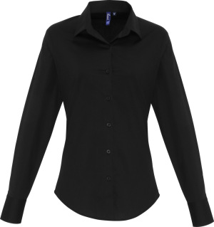 Premier - Popline Stretch Blouse longsleeve (black)