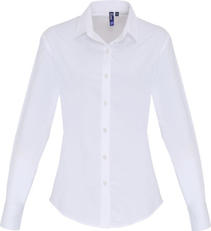 Premier - Popeline Stretch Bluse langarm (white)