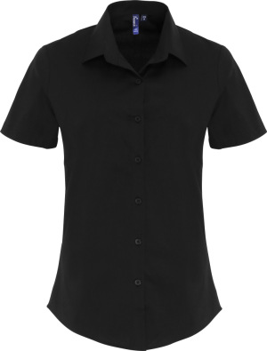 Premier - Popline Stretch Blouse shortsleeve (black)