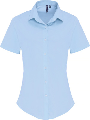 Premier - Popeline Stretch Bluse kurzarm (pale blue)