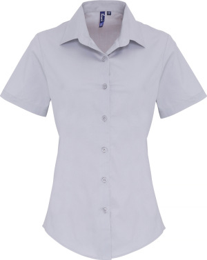 Premier - Popline Stretch Blouse shortsleeve (silver)