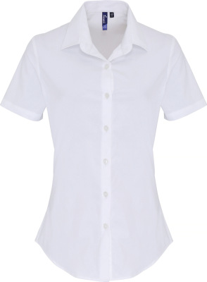 Premier - Popline Stretch Blouse shortsleeve (white)