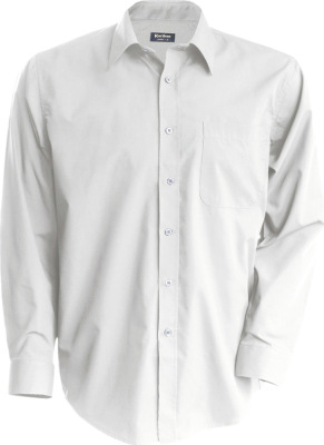 Kariban - Kid's long sleeve popeline shirt (White)
