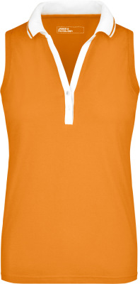 James & Nicholson - Ladies' Elastic Polo Sleeveless (orange/white)