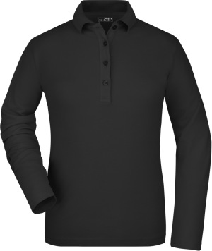James & Nicholson - Ladies' Elastic Polo Long-Sleeved (Black)