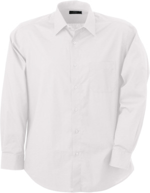 James & Nicholson - Men's Shirt Classic Fit Long (White)