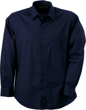 James & Nicholson - Men's Shirt Classic Fit Long (Navy)