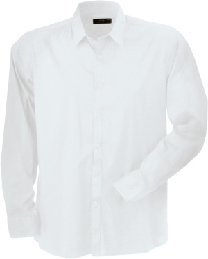 James & Nicholson - Men's Shirt Slim Fit Long (White)