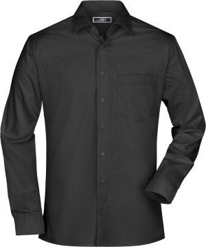 James & Nicholson - Men's Business Shirt Long-Sleeved (Black)