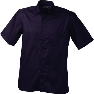 James & Nicholson - Men's Business Shirt Short-Sleeved (Aubergine)