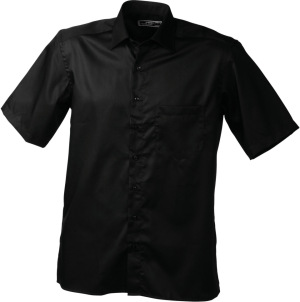 James & Nicholson - Men's Business Shirt Short-Sleeved (Black)