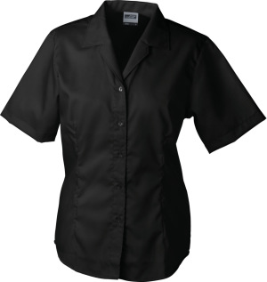 James & Nicholson - Ladies' Business Blouse Short-Sleeved (Black)