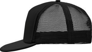 Myrtle Beach - 5 Panel Mesh Kappe mit flachem Schild (black/black)