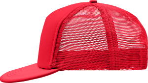 Myrtle Beach - 5 Panel Mesh Kappe mit flachem Schild (red/red)