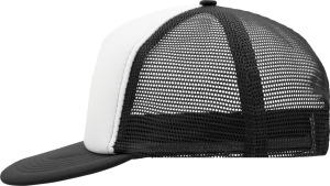 Myrtle Beach - 5 Panel Mesh Kappe mit flachem Schild (white/black)