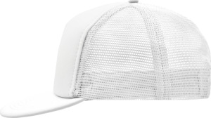 Myrtle Beach - 5 Panel Mesh Kappe mit flachem Schild (white/white)