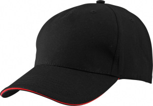 Myrtle Beach - 5 Panel Sandwich Kappe (black/red)