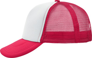 Myrtle Beach - 5-Panel Polyester Mesh Cap (White/Magenta)