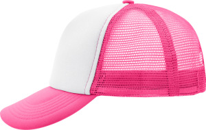 Myrtle Beach - 5-Panel Polyester Mesh Cap (White/Neon Pink)