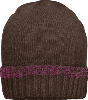 Myrtle Beach - Traditional Beanie (brown melange/purple)