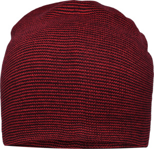 Myrtle Beach - Legere überlange Strickmütze (indian red/black)