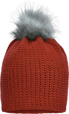 Myrtle Beach - Fine Crocheted Beanie (burnt orange/silver)