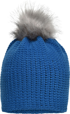 Myrtle Beach - Häkelmütze mit Pompon (cobalt/silver)