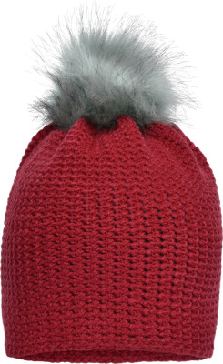 Myrtle Beach - Fine Crocheted Beanie (red/silver)