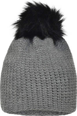 Myrtle Beach - Fine Crocheted Beanie (silver melange/black)