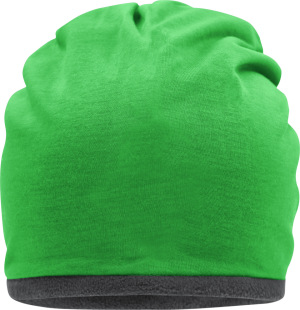 Myrtle Beach - Casual Beanie with contrasting fleece border (fern green/carbon)