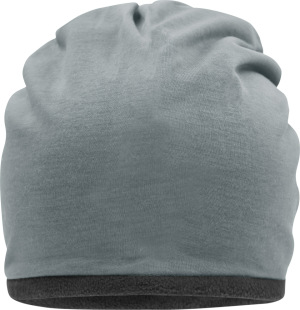 Myrtle Beach - Casual Beanie with contrasting fleece border (grey heather/carbon)