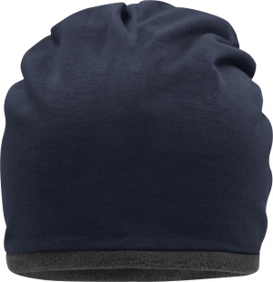 Myrtle Beach - Casual Beanie with contrasting fleece border (navy/carbon)