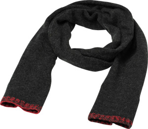 Myrtle Beach - Melierter Strickschal (anthracite melange/red)