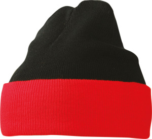 Myrtle Beach - Knitted Cap 2-tone (black/red)