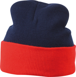 Myrtle Beach - 2-farbige Strickmütze (navy/red)