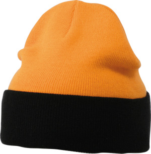 Myrtle Beach - Knitted Cap 2-tone (orange/black)