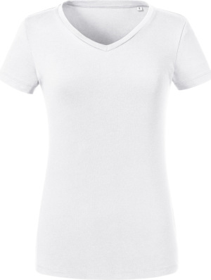 Russell - Damen Bio V-Neck T-Shirt (white)
