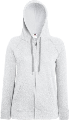 Fruit of the Loom - Lady-Fit Lightweight Hooded Sweat Jacket (Heather Grey)
