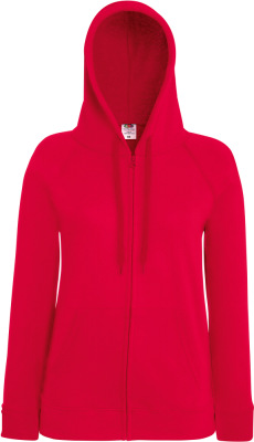 Fruit of the Loom - Lady-Fit Lightweight Hooded Sweat Jacket (Red)