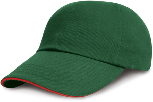 Result - Heavy Brushed Cotton Cap (Forest/Red)