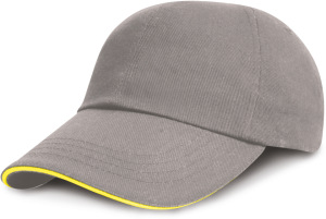 Result - Heavy Brushed Cotton Cap (Grey/Yellow)