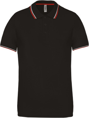 Kariban - Herren Kurzarm Piqué Polo (Black / Red / White)