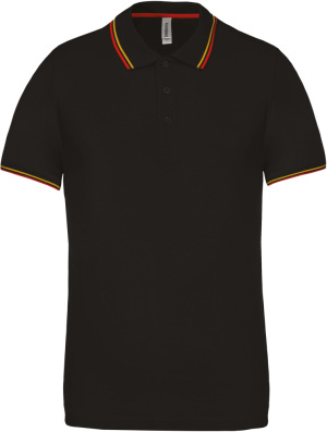 Kariban - Herren Kurzarm Piqué Polo (Black / Red / Yellow)