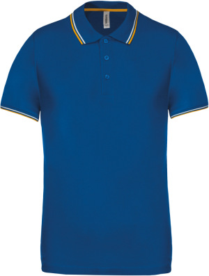 Kariban - Mens Short Sleeve Polo Pique (Light Royal Blue / Yellow / White)