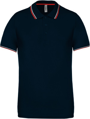 Kariban - Férfi rövid ujjú piké póló (Navy / Red / White)