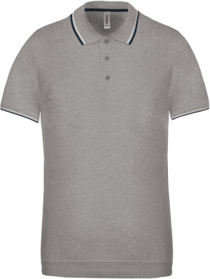 Kariban - Mens Short Sleeve Polo Pique (Oxford Grey / Navy / White)