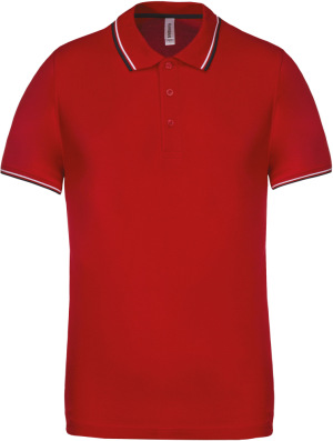 Kariban - Férfi rövid ujjú piké póló (Red / Navy / White)